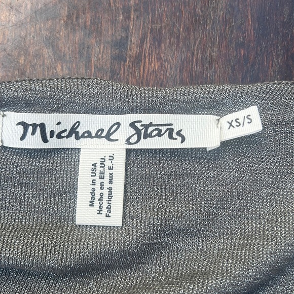 Micheal Star NWOT wrap tie shirt with stretch & long bell sleeves Boho sz XS/S - Picture 7 of 10